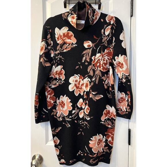 Ali & Jay Women’s Sweater Mini Dress Floral Turtleneck Dolman Sleeve S Cottage - Picture 8 of 14